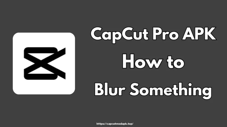 CapCut Pro APK Blur Somthing